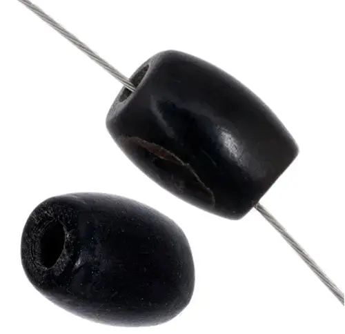 0.25-Inch Oval Black Hairbone Pipe Bead 1