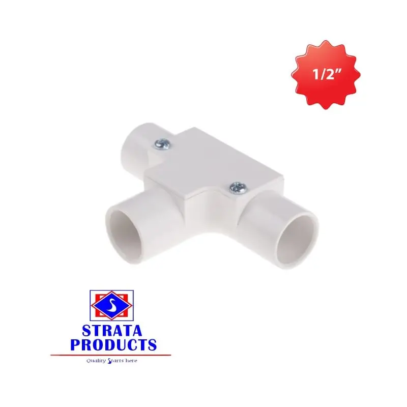 1/2" Electrical Inspection Tee Fitting – Pvc-Compatible Tee For Conduit Inspection Access Points 1