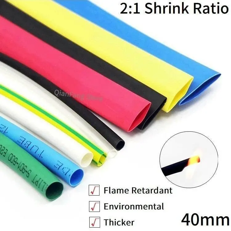 1-Meter Polyolefin Heat Shrink Sleeve – 40Mm Initial Diameter, 2:1 Shrink Ratio, Industrial-Grade Insulation 1
