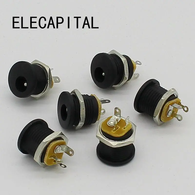 10-Pack 5.5×2.1Mm Dc Power Jack Sockets (Female Panel Mount) 1