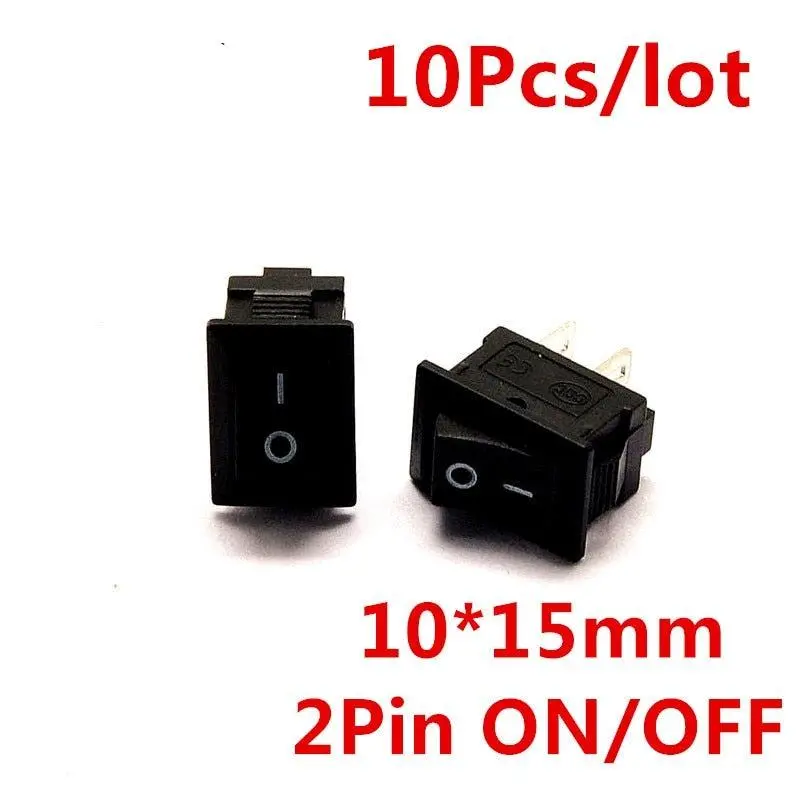 10-Pack G130 Mini Spst Rocker Switches – 10×15Mm, 3A 250V, Kcd1 Style For Dash & Atv Panels 1