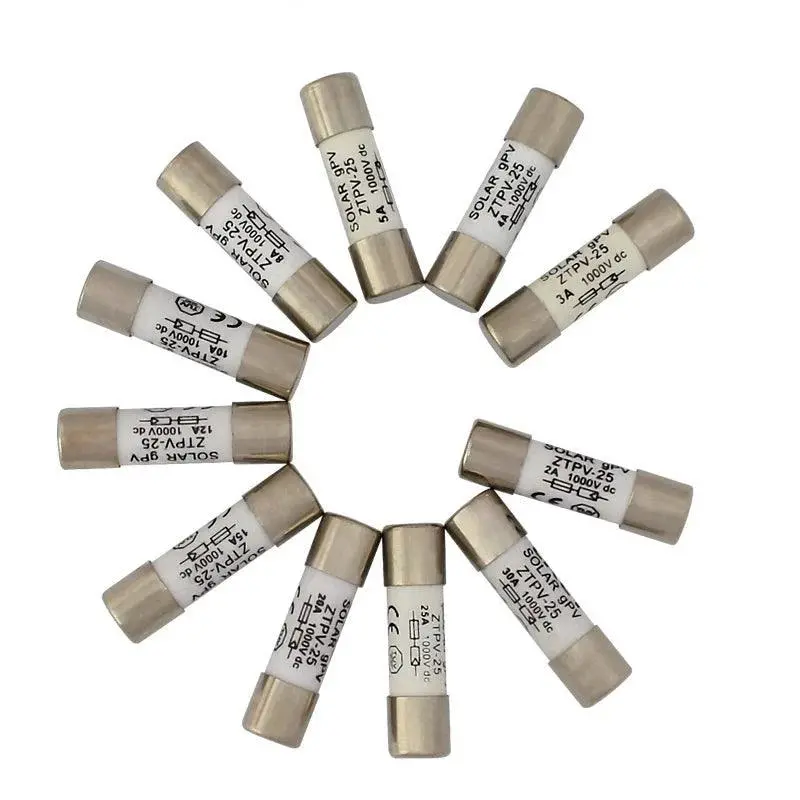 100-Pack 1000V Dc Solar Fuses — 2A–20A Range, 10×38Mm Gpv Format, Bx0234 Standard 1
