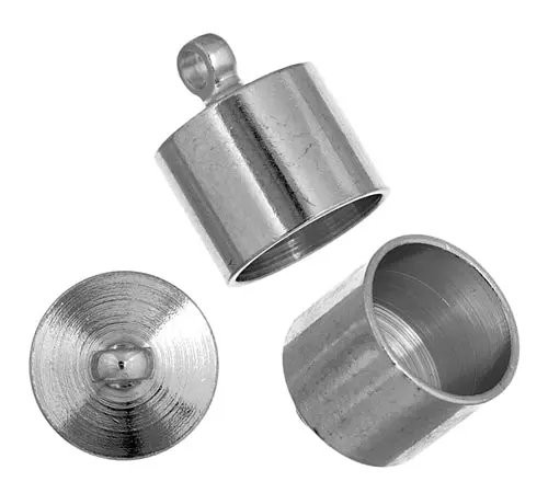 10Mm Necklace Caps With Loop – Nickel-Finish, Lead- And Nickel-Free (20 Pcs) 1
