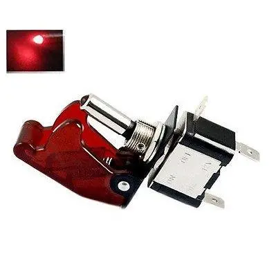 12V 20A Red Led-Illuminated Spst Automotive Toggle Switch With Color-Coded Covers 1