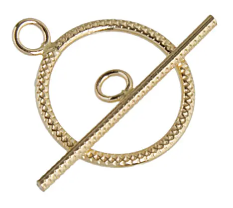 14K Gold-Filled Diamond-Cut Circle Toggle Clasp – 15Mm 1