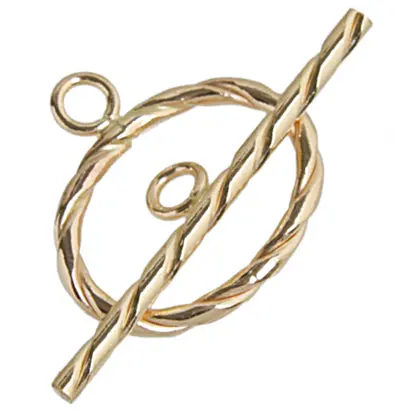 14K Gold-Filled Oval Rope-Wrap Toggle Clasp – 15×18Mm 1