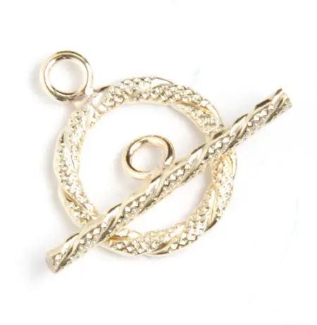 14K Gold-Filled Rope-Wrapped Toggle Clasp – 14Mm Round 1