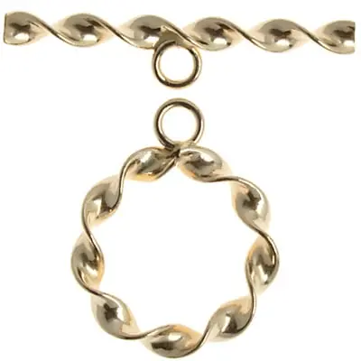 14K Gold-Filled Twisted Circle Toggle Clasp – 15Mm 1