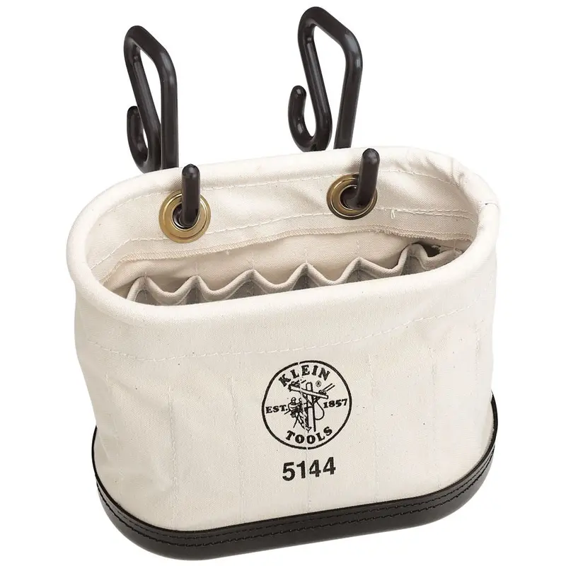 15-Pocket Aerial Oval Canvas Bucket – Hook-Equipped, Heavy-Duty Utility Bucket For Elevated Work 1