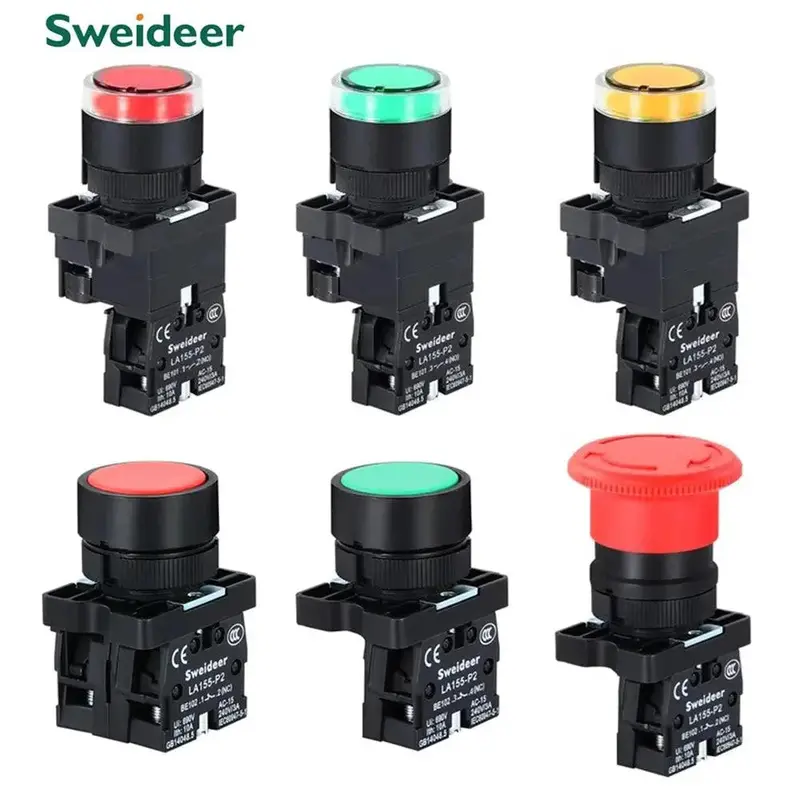 22Mm Industrial Push Button Switch – Momentary On/Off Toggle For 12V–220V Systems, Nc/No Configurable, Panel-Mount Design 1