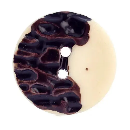 23Mm Round Wood-Effect Resin Button 1