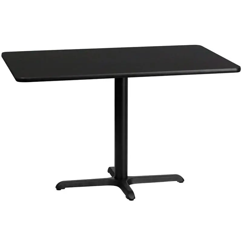 30" X 48" Black Laminate Table Top With Standard Height Base 1