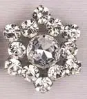 37Mm Nickel-Free Star-Shaped Rhinestone Button (Silver & Crystal) 1