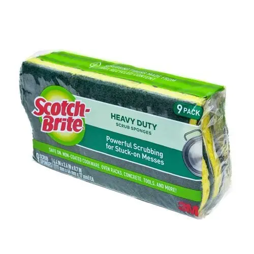 3M Scotch-Brite Heavy-Duty Scrub Sponge — Pack Of 9 Tough, Resilient Sponges For Stubborn Grime (Sku: 277123) 1