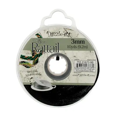 3Mm Rattail Cord With Reusable Bobbin – 10 Yards 1