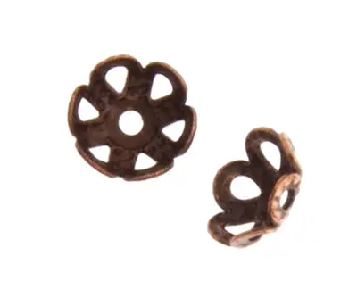 4Mm Old Copper Bead Caps – Lead-Free Finish 1