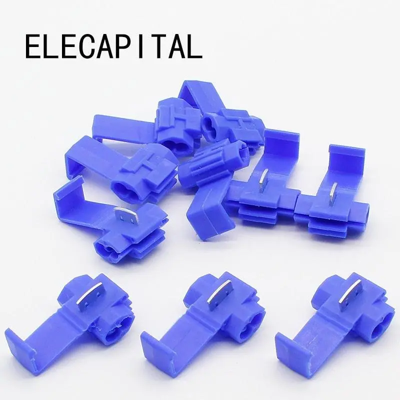 50-Piece Blue-Insulated Scotch Lock Connectors: Quick-Splice Crimp Terminals For Reliable, Solderless Wire Joining 1