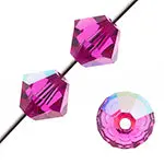 6Mm Fuchsia Aurora Borealis Czech Crystal Rondell Beads – Preciosa 451-69-302 (36 Pcs) 1
