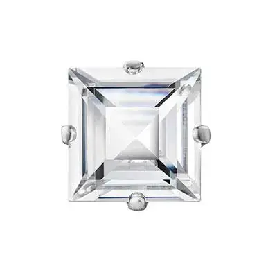 8Mm Preciosa Square Sew-On Crystal – Silver-Plated Glass Accent 1