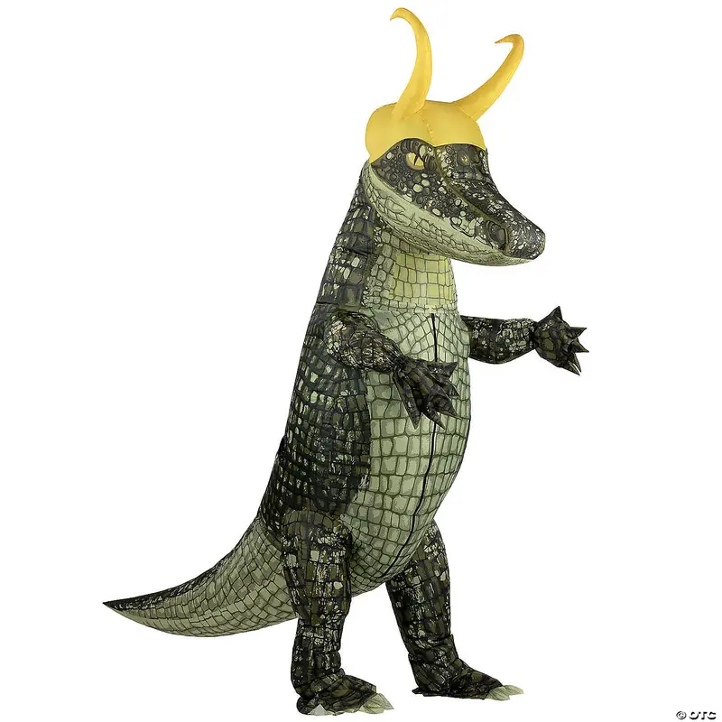 Adult Inflatable Loki Costume – Alligator-Themed Marvel Look 1