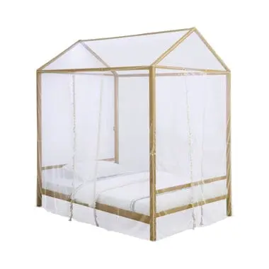 Altadena Matte Gold Full Canopy Bed With Integrated Led Lighting - Model 305773F 1