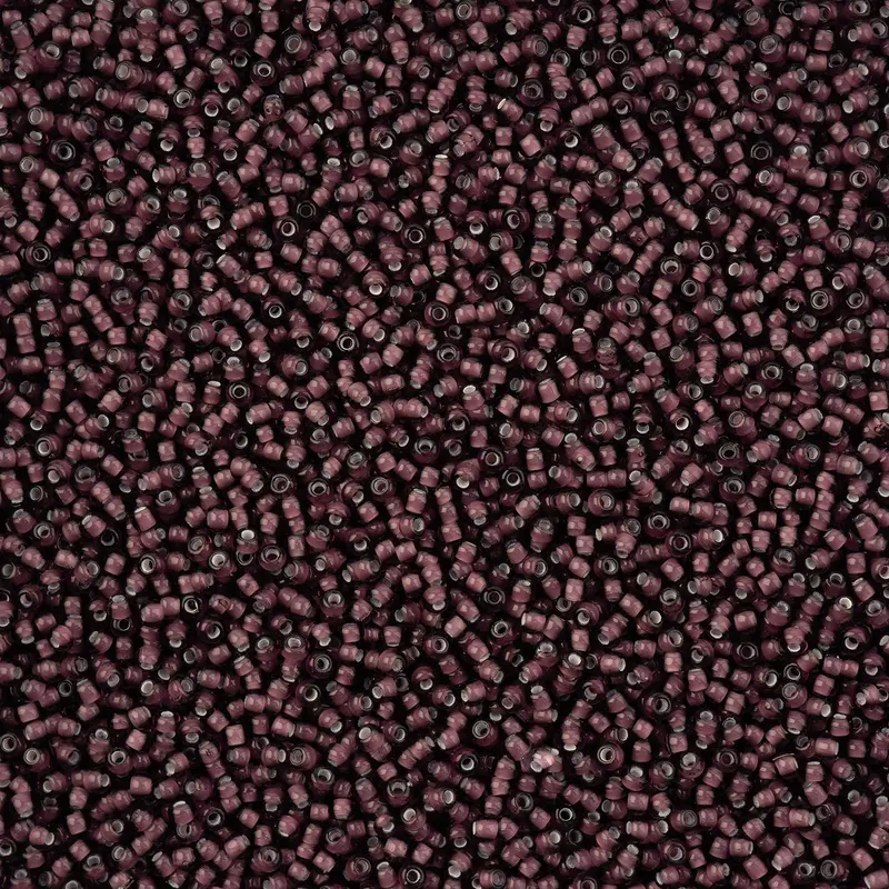 Amethyst & Chalk White Lined Czech Seed Beads – 23G Vial, Size 11/0 1