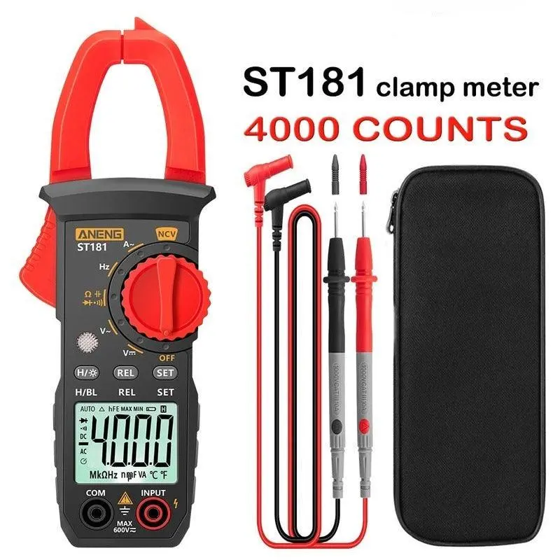 Aneng St181 Clamp-On Multimeter For Ac/Dc Current Up To 4000 Counts 1