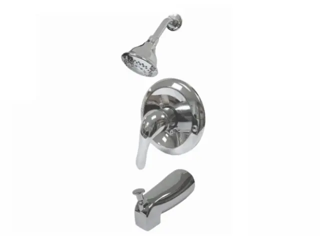 Aquarius Pressure-Balancing Shower System – Chrome Pvd Tub & Shower Mixer With 5-Function Rainfall Showerhead 1