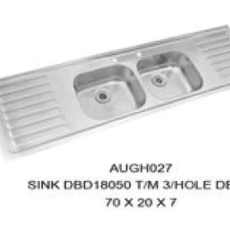 Augh027 Heavy-Duty Double-Bowl, Dual-Drain Commercial Sink – Ideal For Catering & Institutions 1