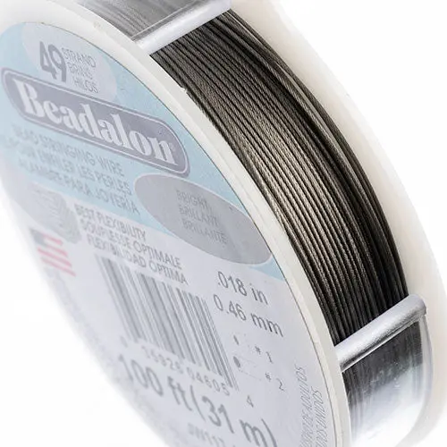 Beadalon 49-Strand Beading Wire – 0.018 In, 100 Ft, Bright 1