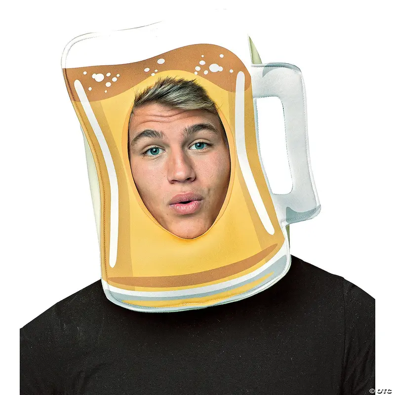 Beer Mug Face Mask – Novelty Drinking-Themed Costume 1