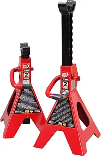 Big Red At42002R Torin 2-Ton Steel Jack Stands – Pair, 4,000 Lb Capacity, Red Powder-Coated Finish 1