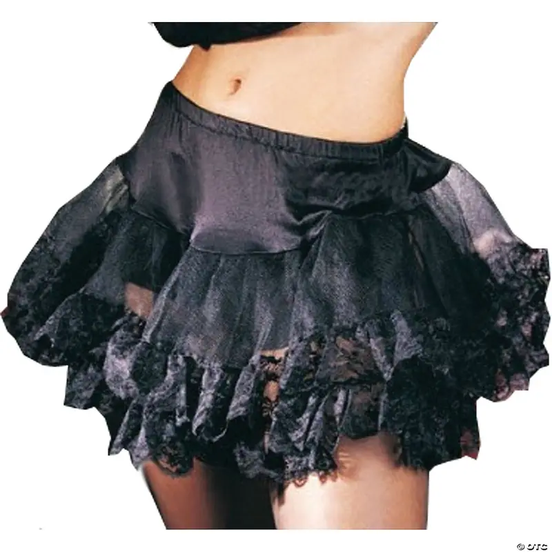 Black Lace-Trimmed Petticoat For Adults 1