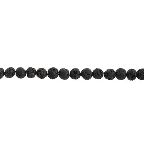 Black Lava Stone Round Beads – Natural Volcanic, Semi-Precious, Earth'S Jewels Collection 1