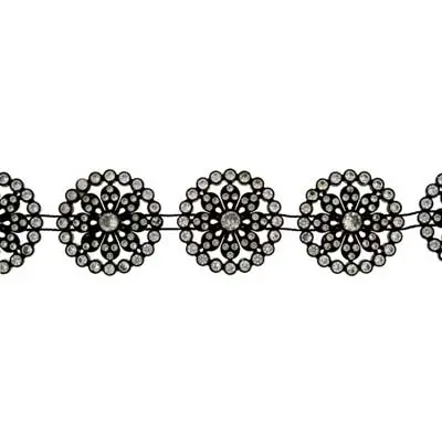 Black Plastic Trim With Crystal Inlays – 28Mm Round Format 1