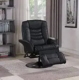 Black Upholstered Swivel Recliner Chair 1