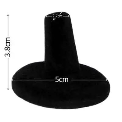 Black Velvet Ring Holder – Compact 0.5" X 1.5" Display Tray For Counter Or Case Use 1
