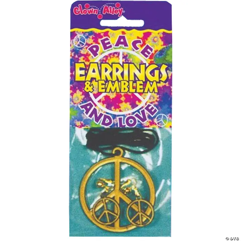 Boho Hippie Peace Sign Jewelry Set – Necklace & Bracelet Combo 1