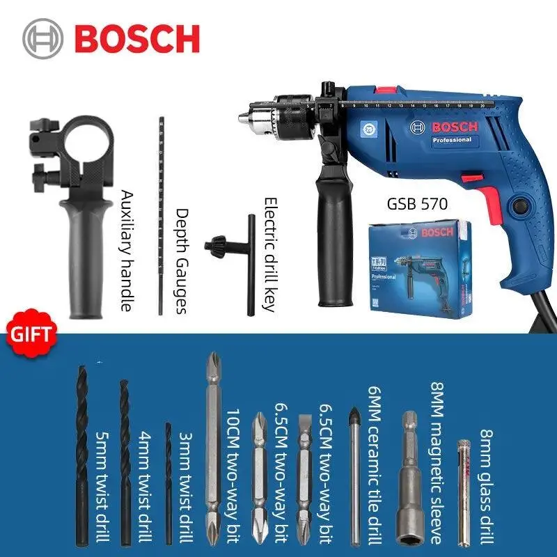 Bosch Gsb 570 Impact Drill – Corded Electric Drill With Hammer Function, Ideal For Home & Workshop Use 1