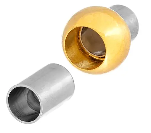 Brass-Core Tube Magnetic Clasp With Ball End – 16.5Mm, Silver-Finished & Hypoallergenic 1