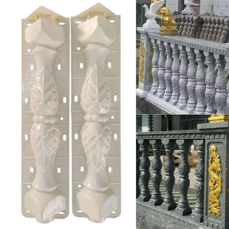 Bravecow Roman Column Balustrade Mould Set – Type 2, White, For Concrete/Plaster/Cement Casting 1
