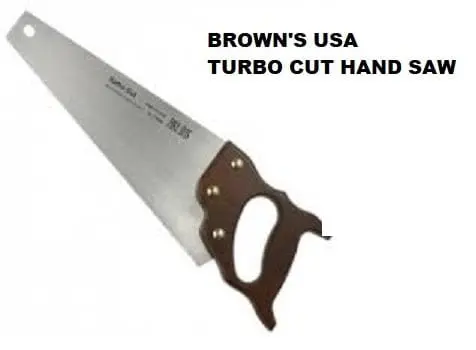 Brown 24-Inch Hand Saw – Triple-Ground, Induction-Hardened Teeth For Clean Cuts In Wood 1