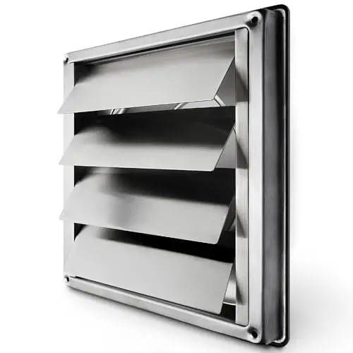 Calimaero Vke 4-Inch Stainless Steel Dryer Vent Cover – Exterior Wall Grille With Auto-Closing Flaps 1