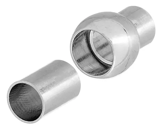 Center-Ball Tube Magnetic Clasp – 17.5Mm Diameter, Silver-Plated & Nickel-Free 1