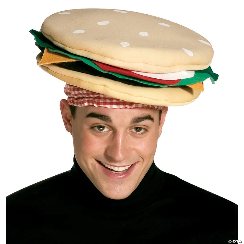 Cheeseburger-Shaped Adult Hat – Gourmet Fast-Food Costume Accessory 1
