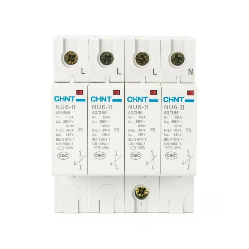 Chint Nu6-Ii Surge Arrester – 1P–4P, 40Ka @ 385V Ac, Type Ii Spd With Remote Signaling & Status Indication 1