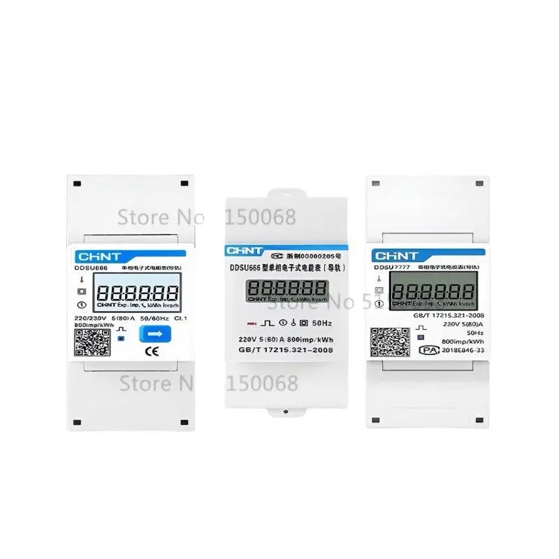 Chnt Ddsu666/7777 Single-Phase Din-Rail Energy Meter – Rs485 Communication, Rail-Mounted 1