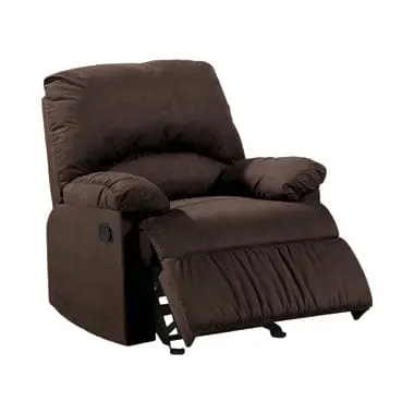 Chocolate Brown Upholstered Glider Recliner 1