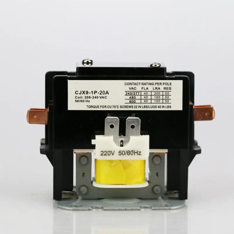 Cjx9 Series Single-Pole Ac Contactor – 240Vac, 20A, Designed For Air Compressors 1