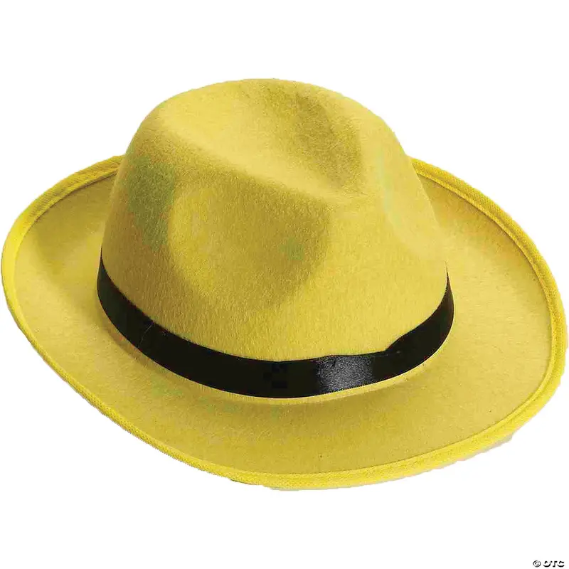 Classic Yellow Fedora Hat For Adults 1